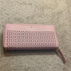 Kate Spade Blush Pink Perforated Wallet
